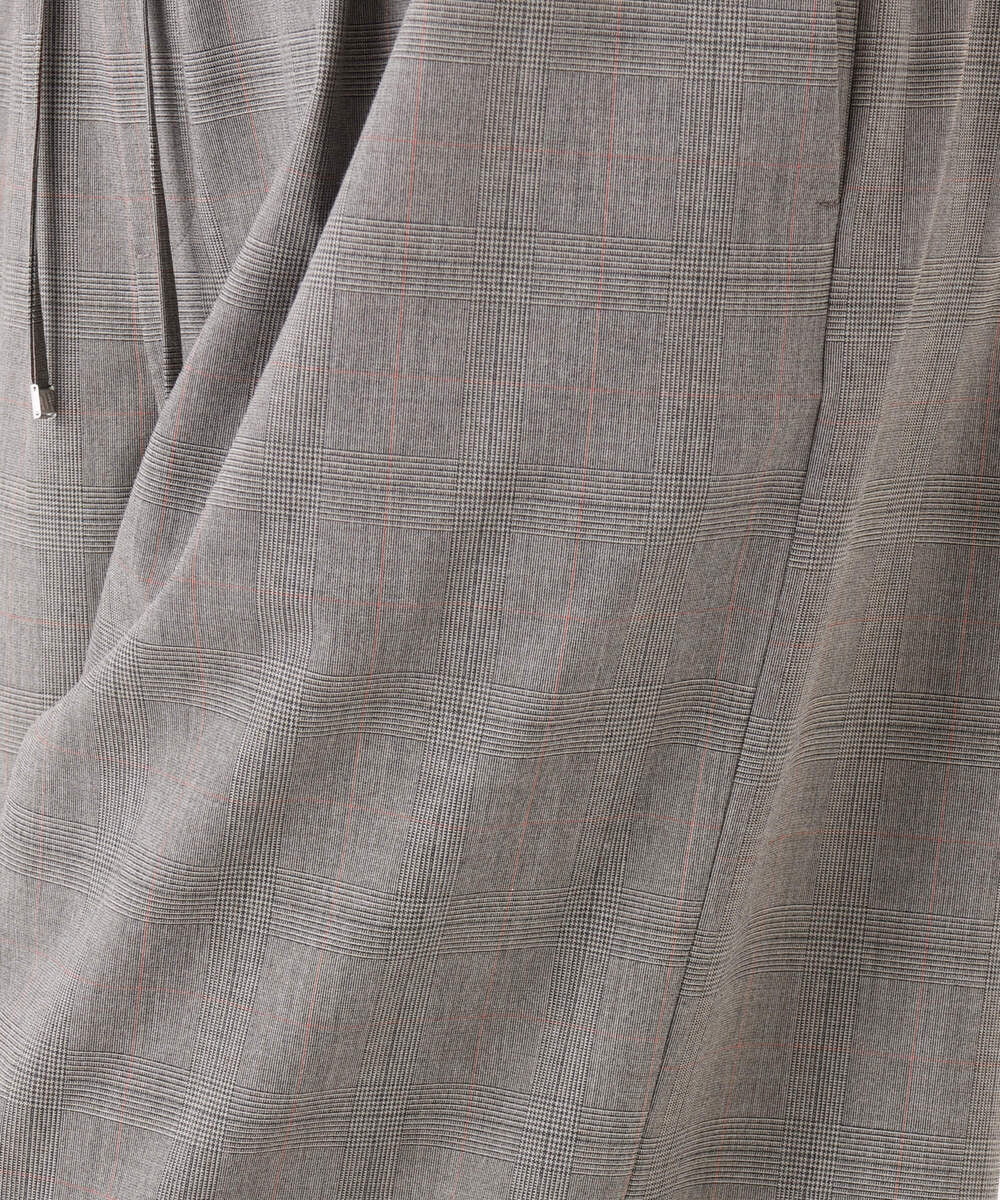 F1LJD34160 MK MICHEL KLEIN(小さいサイズ)(メゾン ドゥ サンク) 【小さいサイズ】[洗える]ストレートワイドパンツ(チェック・無地) ダークグレー（チェック）