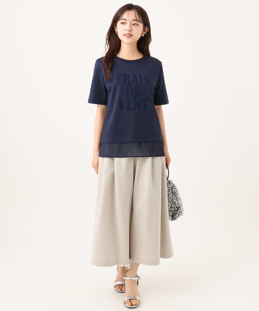F1LJD76170 MK MICHEL KLEIN(小さいサイズ)(メゾン ドゥ サンク) 【小さいサイズ】[瞬美シリーズ/UVカット/接触冷感/速乾/洗濯機で洗える]トリコット ワイドクロップドパンツ ベージュ