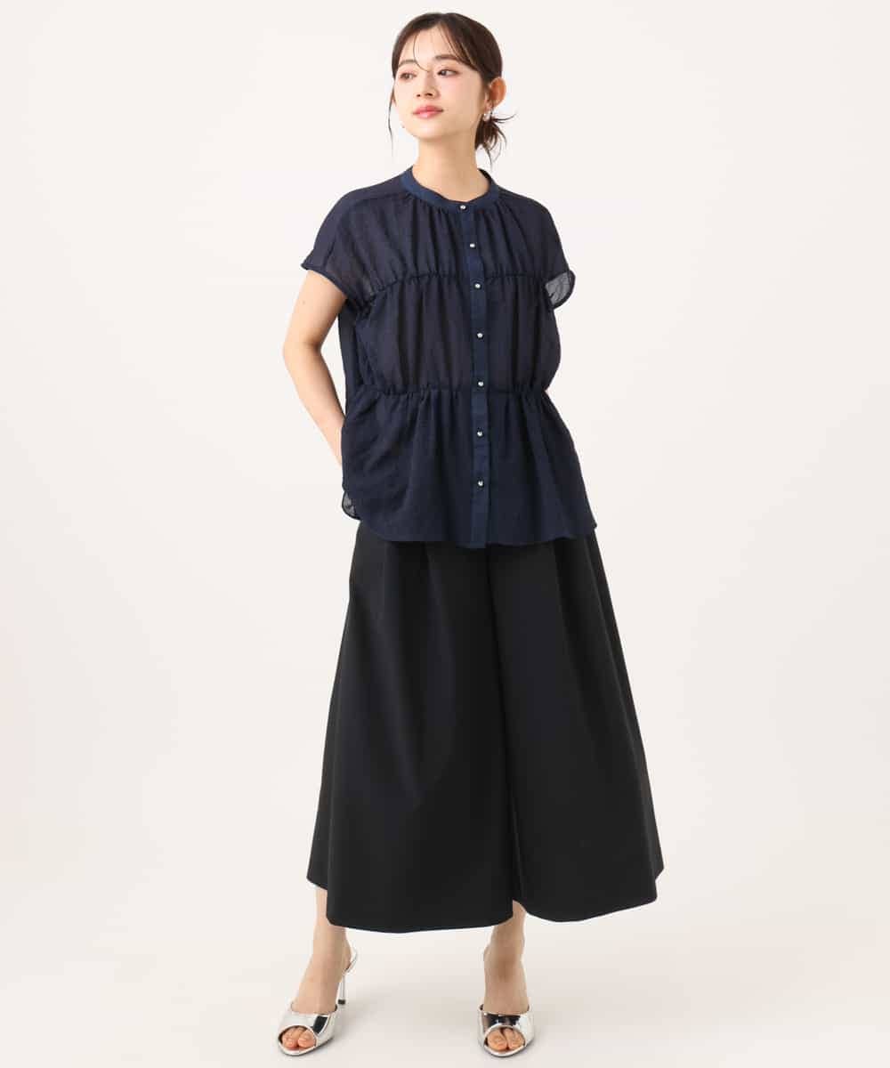 F1LJD76170 MK MICHEL KLEIN(小さいサイズ)(メゾン ドゥ サンク) 【小さいサイズ】[瞬美シリーズ/UVカット/接触冷感/速乾/洗濯機で洗える]トリコット ワイドクロップドパンツ ベージュ