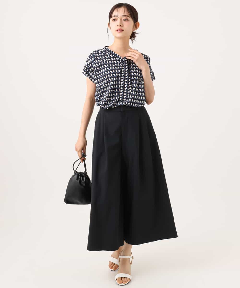 F1LJD76170 MK MICHEL KLEIN(小さいサイズ)(メゾン ドゥ サンク) 【小さいサイズ】[瞬美シリーズ/UVカット/接触冷感/速乾/洗濯機で洗える]トリコット ワイドクロップドパンツ ベージュ