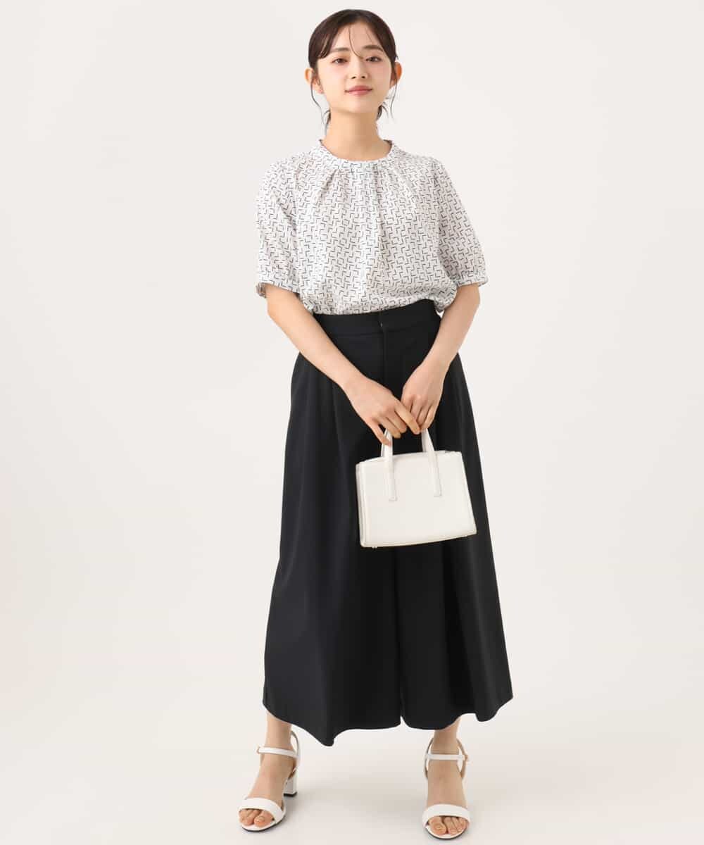 F1LJD76170 MK MICHEL KLEIN(小さいサイズ)(メゾン ドゥ サンク) 【小さいサイズ】[瞬美シリーズ/UVカット/接触冷感/速乾/洗濯機で洗える]トリコット ワイドクロップドパンツ ベージュ