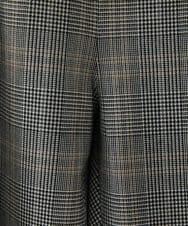 F1LJP36140 MK MICHEL KLEIN(小さいサイズ)(メゾン ドゥ サンク) 【小さいサイズ】裏起毛ベーシックテーパードパンツ（無地・チェック）/Comfortシリーズ/洗える ライトグレー（チェック）