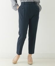 F1LJP36140 MK MICHEL KLEIN(小さいサイズ)(メゾン ドゥ サンク) 【小さいサイズ】裏起毛ベーシックテーパードパンツ（無地・チェック）/Comfortシリーズ/洗える ライトグレー（チェック）