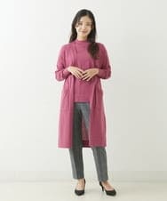 F1LJP36140 MK MICHEL KLEIN(小さいサイズ)(メゾン ドゥ サンク) 【小さいサイズ】裏起毛ベーシックテーパードパンツ（無地・チェック）/Comfortシリーズ/洗える ライトグレー（チェック）