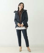 F1LJP36140 MK MICHEL KLEIN(小さいサイズ)(メゾン ドゥ サンク) 【小さいサイズ】裏起毛ベーシックテーパードパンツ（無地・チェック）/Comfortシリーズ/洗える ライトグレー（チェック）