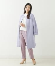 F1LJP36140 MK MICHEL KLEIN(小さいサイズ)(メゾン ドゥ サンク) 【小さいサイズ】裏起毛ベーシックテーパードパンツ（無地・チェック）/Comfortシリーズ/洗える ライトグレー（チェック）