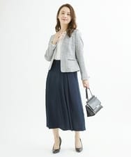 F1LJU33160 MK MICHEL KLEIN(小さいサイズ)(メゾン ドゥ サンク) 【小さいサイズ】フロントプリーツガウチョパンンツ/洗える ネイビー
