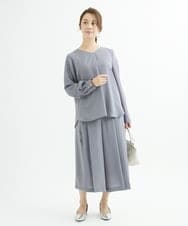 F1LJU33160 MK MICHEL KLEIN(小さいサイズ)(メゾン ドゥ サンク) 【小さいサイズ】フロントプリーツガウチョパンンツ/洗える ネイビー