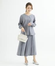 F1LJU33160 MK MICHEL KLEIN(小さいサイズ)(メゾン ドゥ サンク) 【小さいサイズ】フロントプリーツガウチョパンンツ/洗える ネイビー