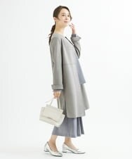 F1LJU33160 MK MICHEL KLEIN(小さいサイズ)(メゾン ドゥ サンク) 【小さいサイズ】フロントプリーツガウチョパンンツ/洗える ネイビー