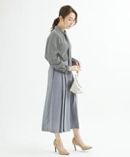 F1LJU33160 MK MICHEL KLEIN(小さいサイズ)(メゾン ドゥ サンク) 【小さいサイズ】フロントプリーツガウチョパンンツ/洗える ネイビー