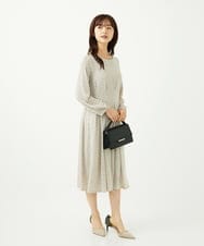 F1PAD30190 MK MICHEL KLEIN(小さいサイズ)(メゾン ドゥ サンク) 【小さいサイズ】タックデザイン幾何柄ワンピース/洗濯機で洗える アイボリー