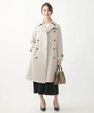 F1PFV11190 MK MICHEL KLEIN(小さいサイズ)(メゾン ドゥ サンク) 【小さいサイズ】ニット×タフタコンビワンピース/洗える ネイビー