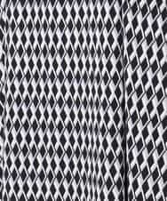 F1PGD20190 MK MICHEL KLEIN(小さいサイズ)(メゾン ドゥ サンク) 【小さいサイズ】[イージーケア]幾何柄ジャージーワンピース/洗濯機で洗える ブラック