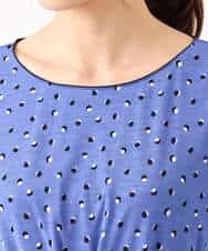 F1PGD50190 MK MICHEL KLEIN(小さいサイズ)(メゾン ドゥ サンク) 【小さいサイズ】[イージーケア/洗濯機で洗える]タックデザインジャージーワンピース ブルー