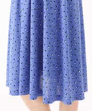 F1PGD50190 MK MICHEL KLEIN(小さいサイズ)(メゾン ドゥ サンク) 【小さいサイズ】[イージーケア/洗濯機で洗える]タックデザインジャージーワンピース ブルー