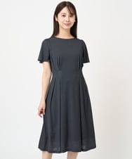 F1PHV60190 MK MICHEL KLEIN(小さいサイズ)(メゾン ドゥ サンク) 【小さいサイズ】幾何柄ジャージー半袖ワンピース/イージーケア グリーン