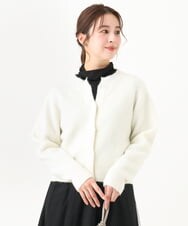 F1SAA51180 MK MICHEL KLEIN(小さいサイズ)(メゾン ドゥ サンク) 【小さいサイズ】ウール混ふわふわニットカーディガン/洗える グレー