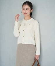 F1SAD42160 MK MICHEL KLEIN(小さいサイズ)(メゾン ドゥ サンク) 【小さいサイズ】ミニブークレーカーディガン/洗える アイボリー