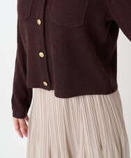 F1SAD42160 MK MICHEL KLEIN(小さいサイズ)(メゾン ドゥ サンク) 【小さいサイズ】ミニブークレーカーディガン/洗える ブラウン