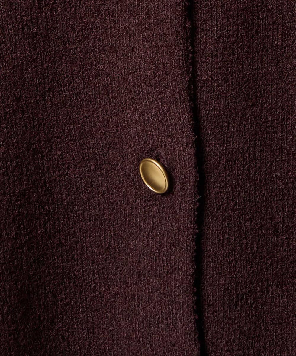 F1SAD42160 MK MICHEL KLEIN(小さいサイズ)(メゾン ドゥ サンク) 【小さいサイズ】ミニブークレーカーディガン/洗える ブラウン