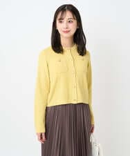 F1SAD42160 MK MICHEL KLEIN(小さいサイズ)(メゾン ドゥ サンク) 【小さいサイズ】ミニブークレーカーディガン/洗える ブラウン