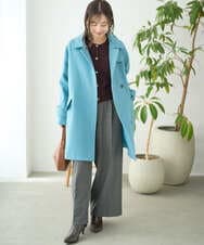 F1SAD42160 MK MICHEL KLEIN(小さいサイズ)(メゾン ドゥ サンク) 【小さいサイズ】ミニブークレーカーディガン/洗える ブラウン