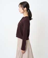 F1SAD42160 MK MICHEL KLEIN(小さいサイズ)(メゾン ドゥ サンク) 【小さいサイズ】ミニブークレーカーディガン/洗える ブラウン