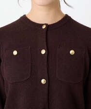 F1SAD42160 MK MICHEL KLEIN(小さいサイズ)(メゾン ドゥ サンク) 【小さいサイズ】ミニブークレーカーディガン/洗える ブラウン