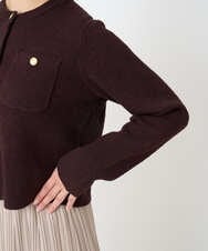 F1SAD42160 MK MICHEL KLEIN(小さいサイズ)(メゾン ドゥ サンク) 【小さいサイズ】ミニブークレーカーディガン/洗える ブラウン