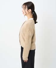 F1SAD44160 MK MICHEL KLEIN(小さいサイズ)(メゾン ドゥ サンク) 【小さいサイズ】フェザーニットカーディガン/洗える ベージュ