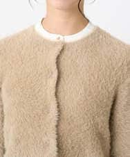 F1SAD44160 MK MICHEL KLEIN(小さいサイズ)(メゾン ドゥ サンク) 【小さいサイズ】フェザーニットカーディガン/洗える ベージュ