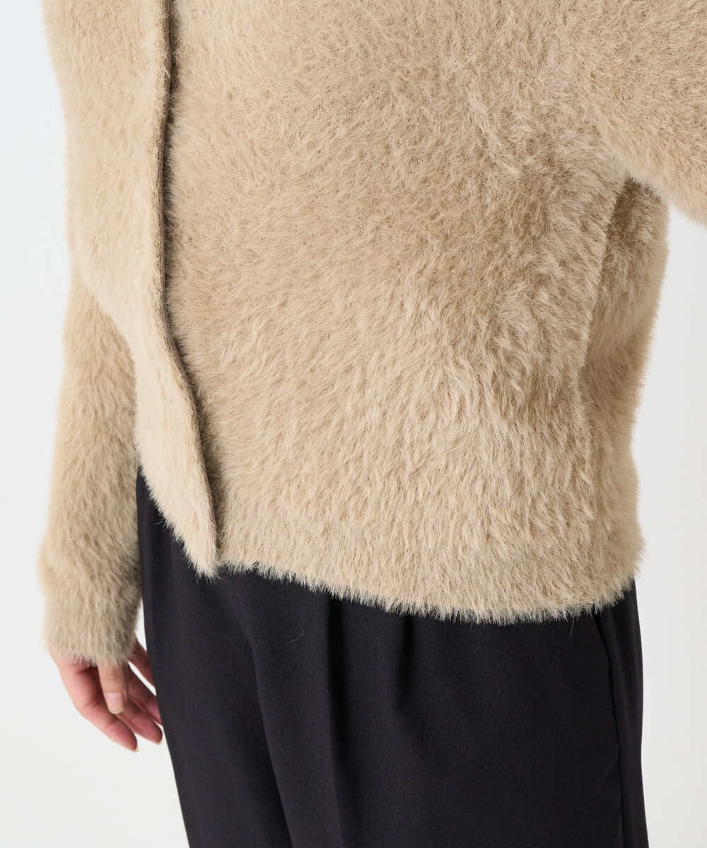 F1SAD44160 MK MICHEL KLEIN(小さいサイズ)(メゾン ドゥ サンク) 【小さいサイズ】フェザーニットカーディガン/洗える ベージュ