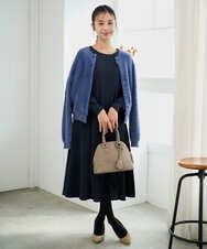 F1SAD44160 MK MICHEL KLEIN(小さいサイズ)(メゾン ドゥ サンク) 【小さいサイズ】フェザーニットカーディガン/洗える ベージュ