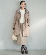 F1SAD44160 MK MICHEL KLEIN(小さいサイズ)(メゾン ドゥ サンク) 【小さいサイズ】フェザーニットカーディガン/洗える ベージュ