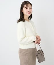 F1SAD44160 MK MICHEL KLEIN(小さいサイズ)(メゾン ドゥ サンク) 【小さいサイズ】フェザーニットカーディガン/洗える ベージュ