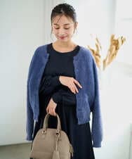 F1SAD44160 MK MICHEL KLEIN(小さいサイズ)(メゾン ドゥ サンク) 【小さいサイズ】フェザーニットカーディガン/洗える ベージュ