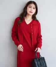 F1SAG43150 MK MICHEL KLEIN(小さいサイズ)(メゾン ドゥ サンク) 【小さいサイズ】[洗える]衿付きニットカーディガン グレー