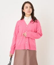 F1SAV09160 MK MICHEL KLEIN(小さいサイズ)(メゾン ドゥ サンク) 【小さいサイズ】airwoolニットカーディガン ピンク