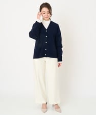 F1SAV09160 MK MICHEL KLEIN(小さいサイズ)(メゾン ドゥ サンク) 【小さいサイズ】airwoolニットカーディガン ピンク