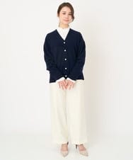 F1SAV09160 MK MICHEL KLEIN(小さいサイズ)(メゾン ドゥ サンク) 【小さいサイズ】airwoolニットカーディガン ピンク