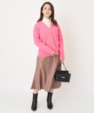 F1SAV09160 MK MICHEL KLEIN(小さいサイズ)(メゾン ドゥ サンク) 【小さいサイズ】airwoolニットカーディガン ピンク