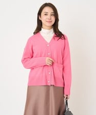 F1SAV09160 MK MICHEL KLEIN(小さいサイズ)(メゾン ドゥ サンク) 【小さいサイズ】airwoolニットカーディガン ピンク