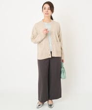 F1SAV09160 MK MICHEL KLEIN(小さいサイズ)(メゾン ドゥ サンク) 【小さいサイズ】airwoolニットカーディガン ピンク