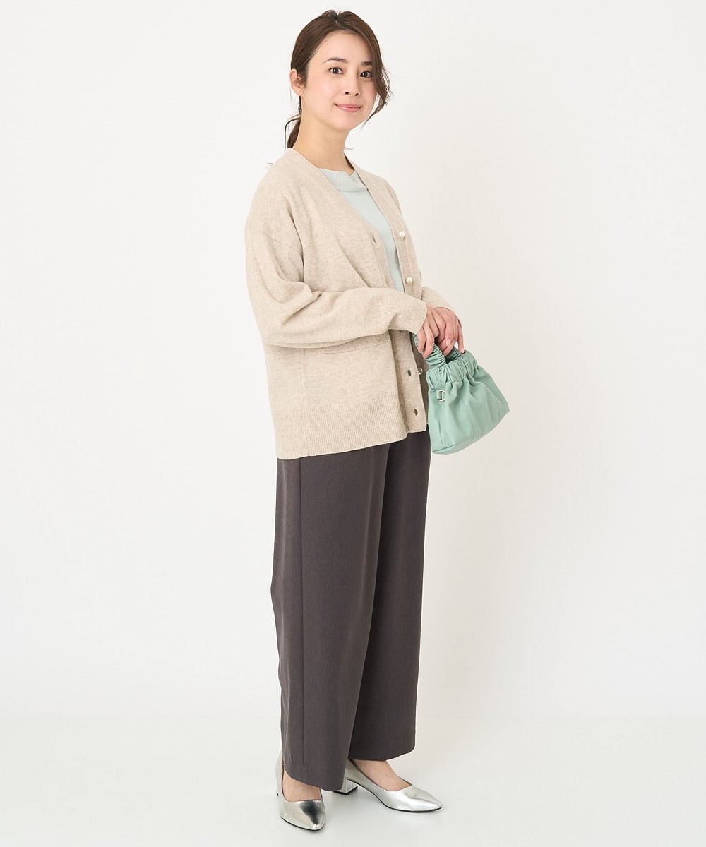F1SAV09160 MK MICHEL KLEIN(小さいサイズ)(メゾン ドゥ サンク) 【小さいサイズ】airwoolニットカーディガン ピンク