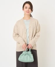 F1SAV09160 MK MICHEL KLEIN(小さいサイズ)(メゾン ドゥ サンク) 【小さいサイズ】airwoolニットカーディガン ピンク