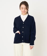 F1SAV09160 MK MICHEL KLEIN(小さいサイズ)(メゾン ドゥ サンク) 【小さいサイズ】airwoolニットカーディガン ネイビー