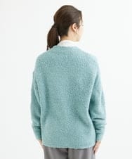 F1SAV13160 MK MICHEL KLEIN(小さいサイズ)(メゾン ドゥ サンク) 【小さいサイズ】ループヤーンニットカーディガン/洗える ミントブルー