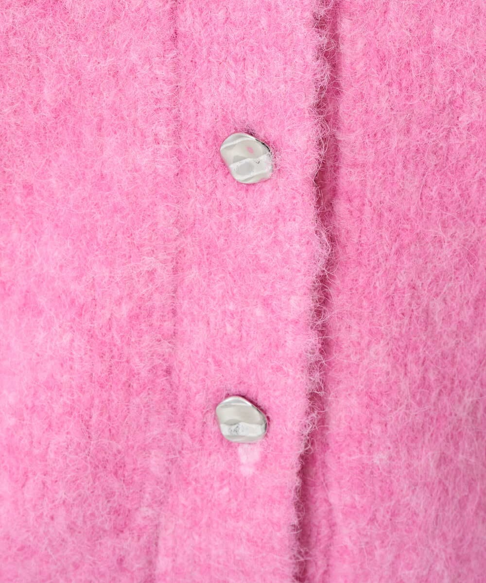 F1SBD50160 MK MICHEL KLEIN(小さいサイズ)(メゾン ドゥ サンク) 【小さいサイズ】ヘアリーニットカーディガン/洗える ピンク