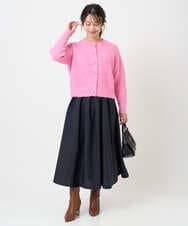 F1SBD50160 MK MICHEL KLEIN(小さいサイズ)(メゾン ドゥ サンク) 【小さいサイズ】ヘアリーニットカーディガン/洗える ピンク